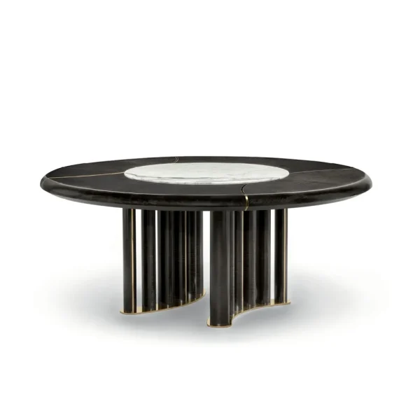Custom Round Dining Room Tables with Fluted Base Design