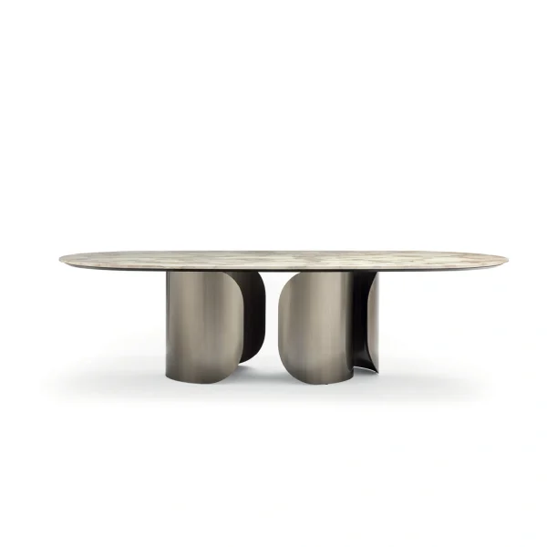 Custom Round Dining Tables, Bespoke Metal Base & Marble Top -1