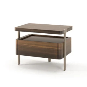 Mesillas de noche de madera a medida, Mesillas de noche modernas de nogal-1