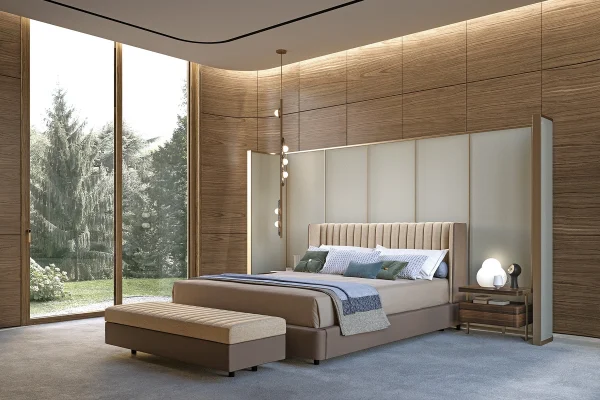 Mesillas de noche de madera a medida, Mesillas de noche modernas de nogal-4