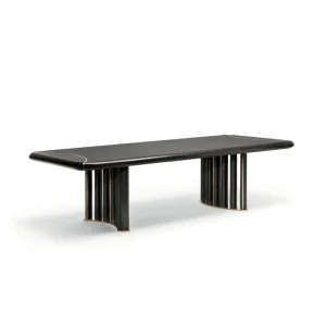 Custom Wooden Dining Table, Bespoke Fluted Pedestal Design