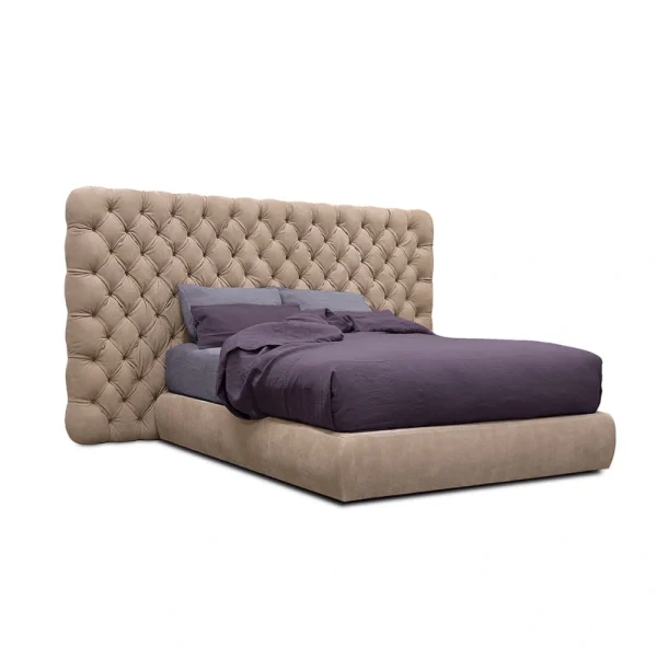 Camas de lujo tapizadas a mano, cama de diseño de terciopelo a medida-1