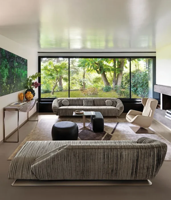 Luxury Bespoke Curved Sofa, Modern Sculptural Bouclé Couch-3