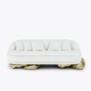 Luxury Bespoke Sofa Furniture with Gold Nugget Base Design-2