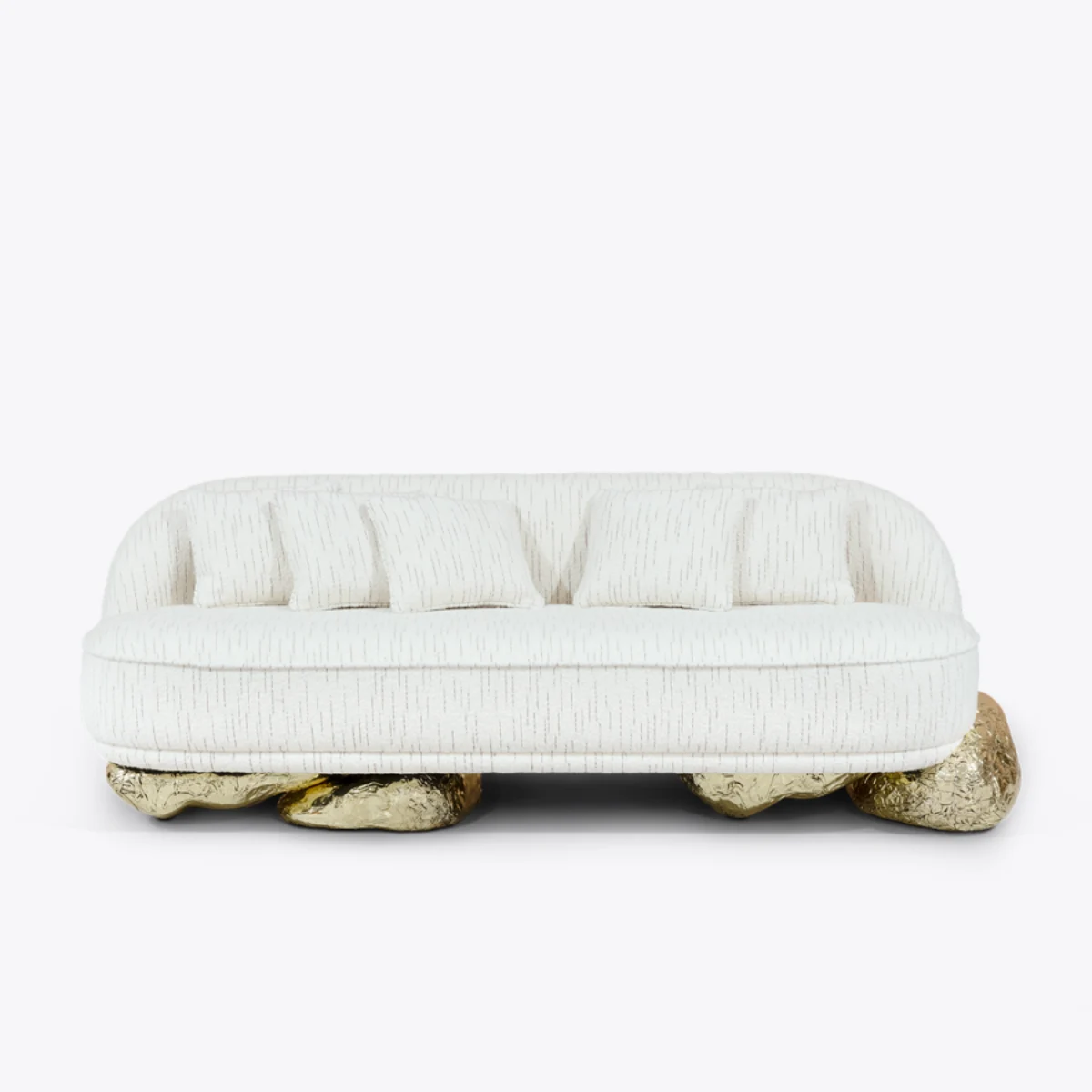 Luxury Bespoke Sofa Furniture with Gold Nugget Base Design-2