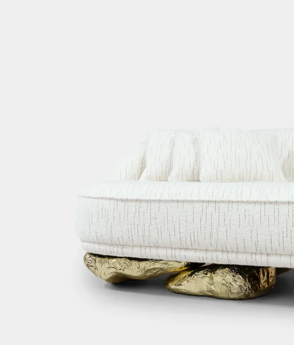 Luxury Bespoke Sofa Furniture with Gold Nugget Base Design-4