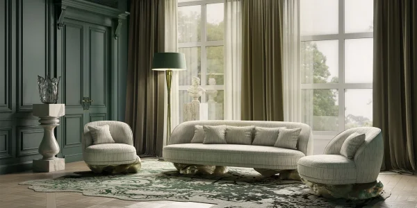 Luxury Bespoke Sofa Furniture with Gold Nugget Base Design-6