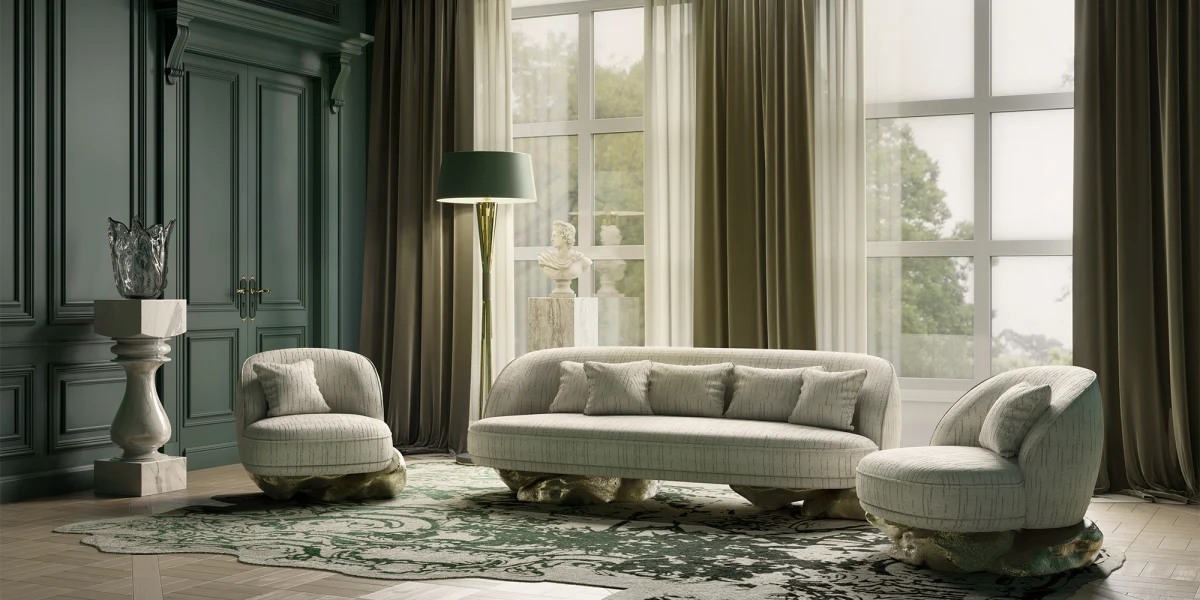 Luxury Bespoke Sofa Furniture with Gold Nugget Base Design-6