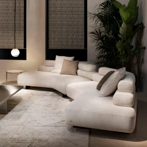 Luxury Custom Curved Sofa, Modern Half-Moon Bouclé Couch-2