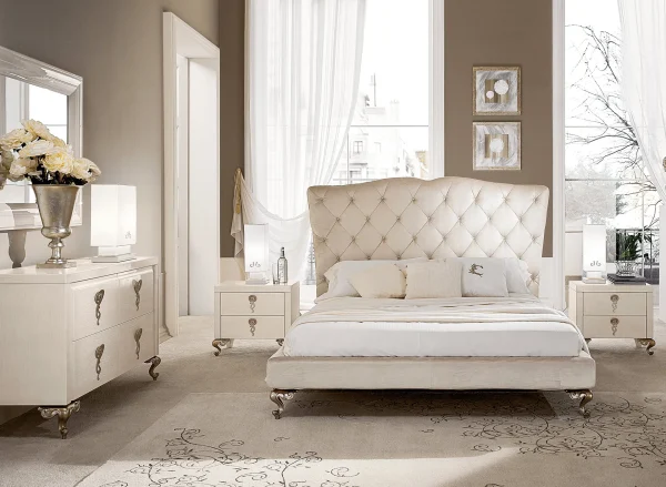 Luxury Custom Made Bed, Chesterfield Velvet Sleigh Design-2