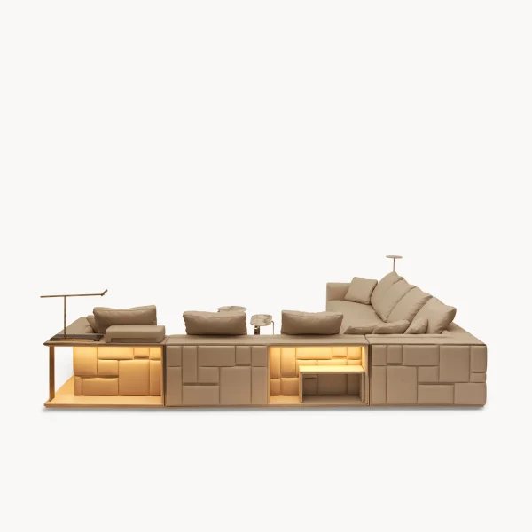 Sofás de lujo hechos a medida, cuero de diseño modular seccional-1