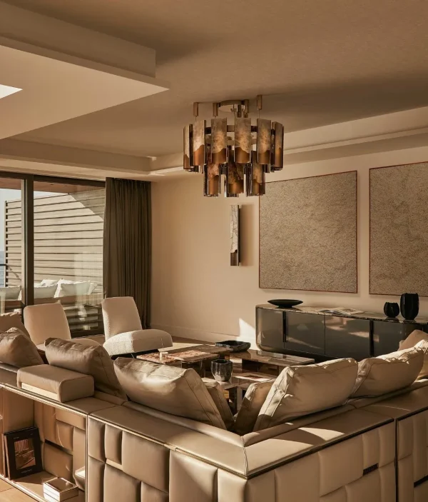 Sofás de lujo hechos a medida, de cuero de diseño modular seccional-2