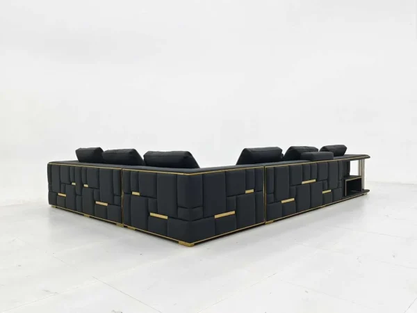 Sofás de lujo hechos a medida, cuero de diseño modular seccional-6