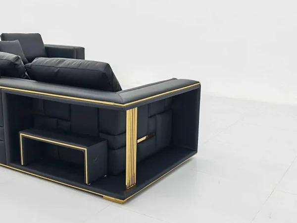Sofás de lujo hechos a medida, cuero de diseño modular seccional-8