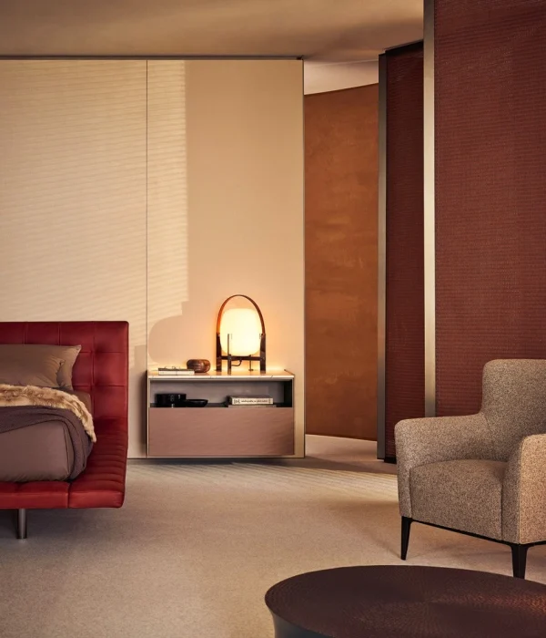 Camas modernas de lujo a medida con marco tapizado Wingback-4