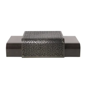 Luxury Custom Steel Coffee Tables, Modern Brushed Metal Top-1