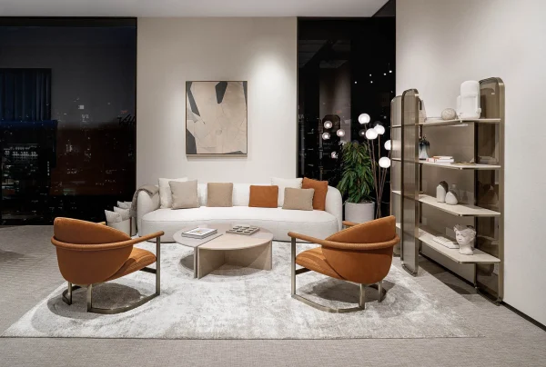 Sofá Couch Premium a medida, Modular Curvo Bouclé Seccional-4