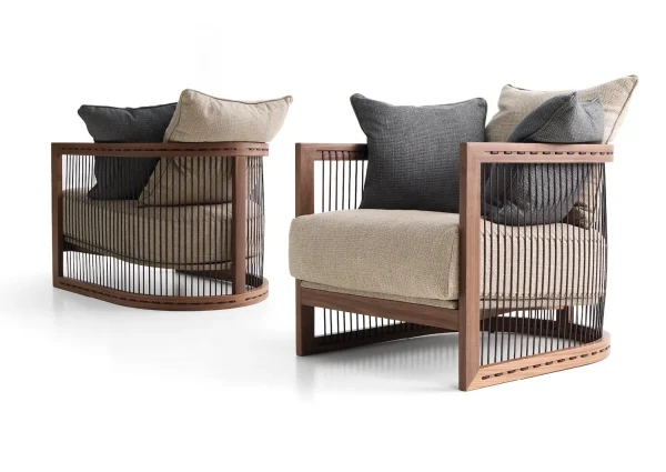 Refined Custom Accent Chair with Modern Slatted Wood Design-3