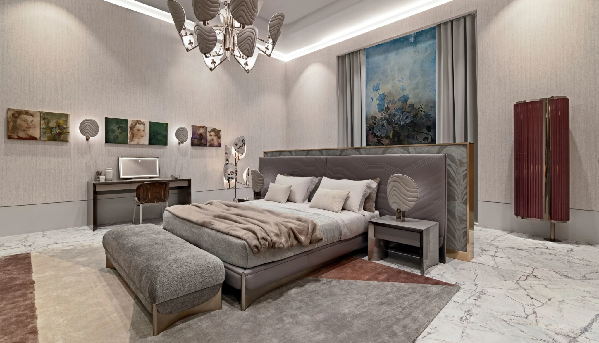 Refined Custom Huge Beds with Ultra-Wide Paneled Headboard-2