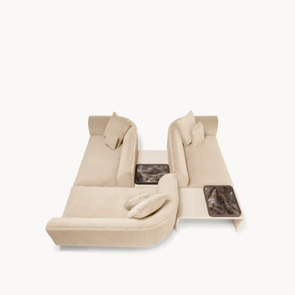 Refined Custom Made Couch, Modern Curved Sectional Sofa-4