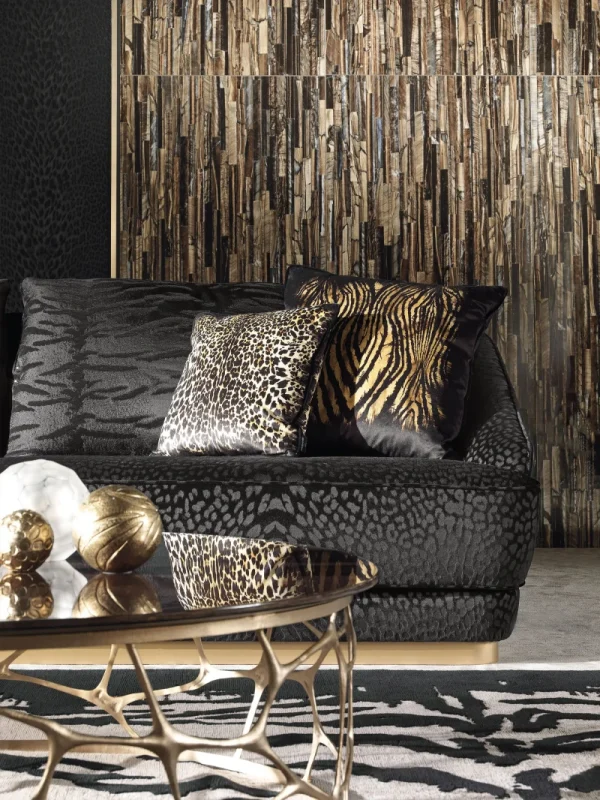 Sofá tapizado a medida refinado, cojín escalonado Sofá moderno-4