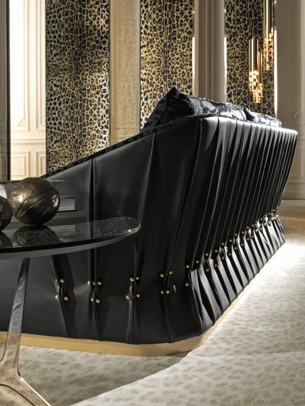 Sofá refinado tapizado a medida, cojín escalonado Sofá moderno-5