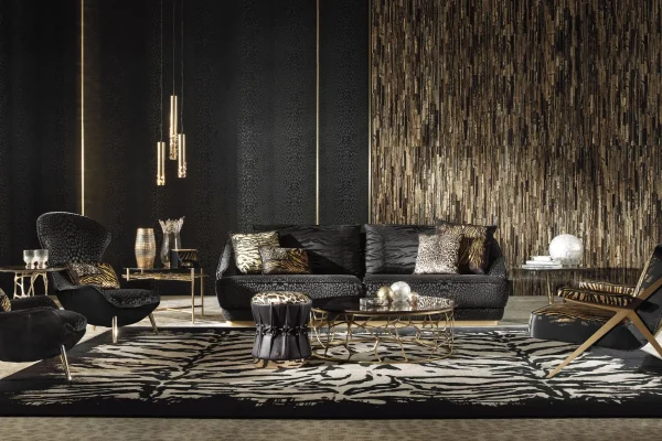 Sofá refinado tapizado a medida, cojín escalonado Sofá moderno-6