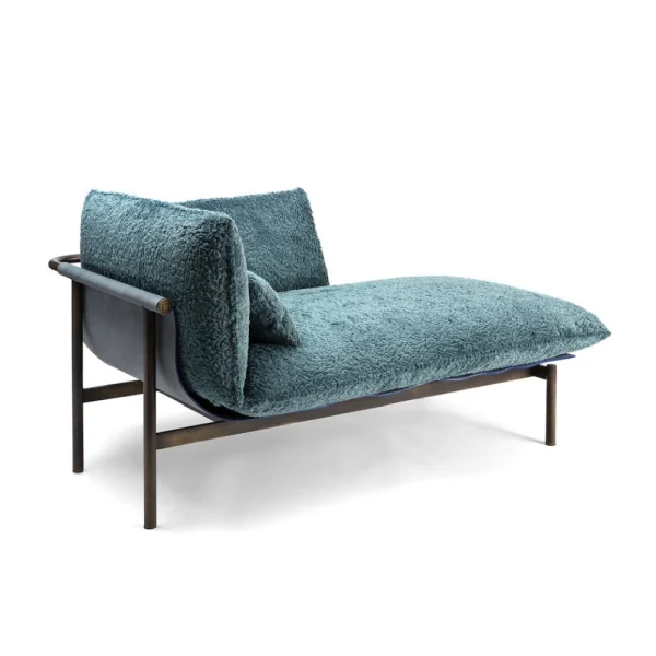 Bespoke Chaise Lounge, Luxury Bouclé Teal Daybed Design