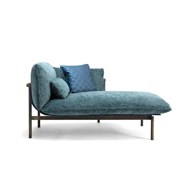 Bespoke Chaise Lounge, Luxury Bouclé Teal Daybed Design