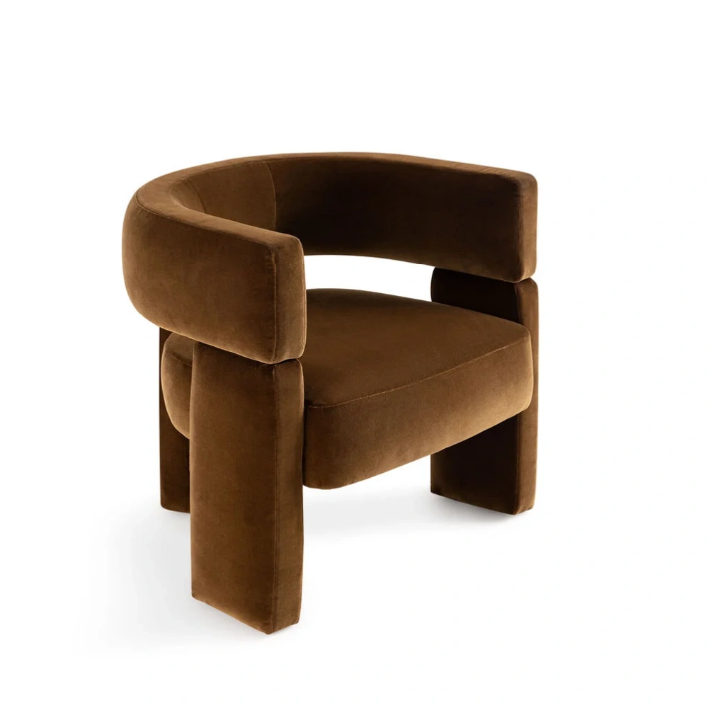 Bespoke Cozy Fuzzy Curved Back Armchair with Wrap Design