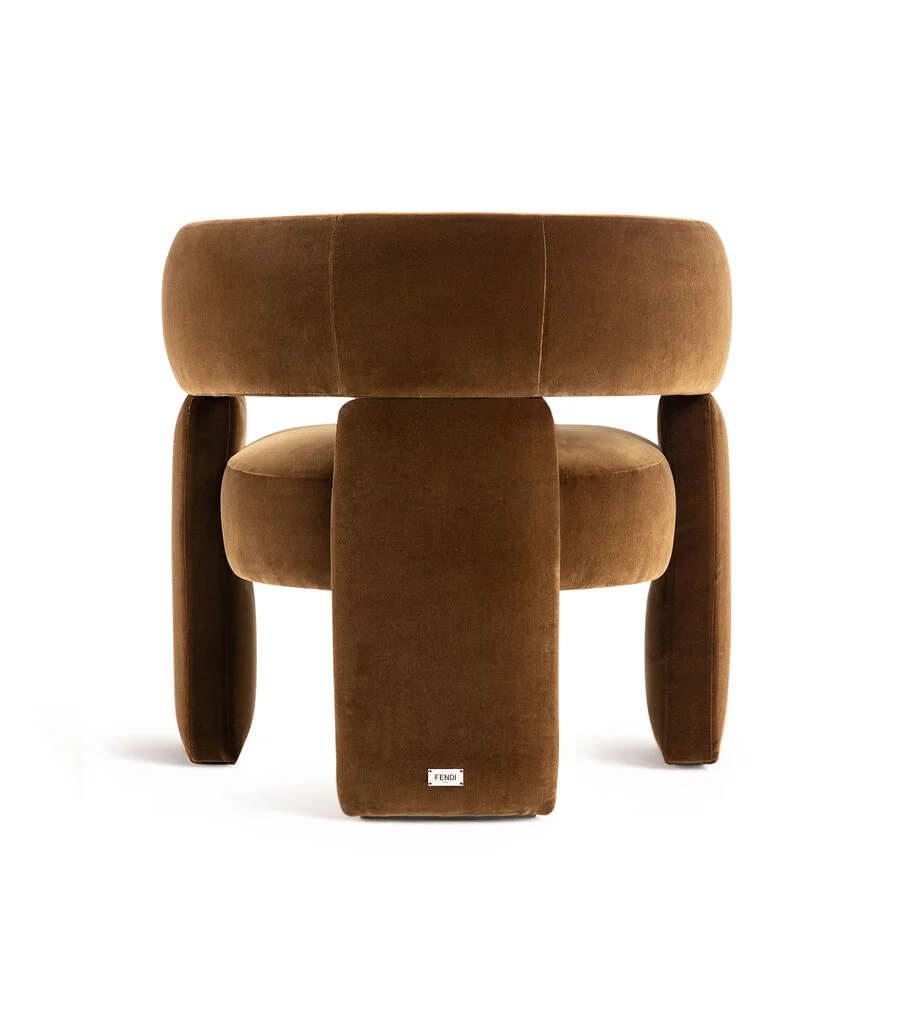 Bespoke Cozy Fuzzy Curved Back Armchair with Wrap Design