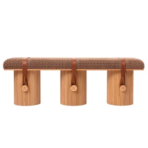 Bespoke Luxury Bedroom Bench Seat, Ribbed Column Design