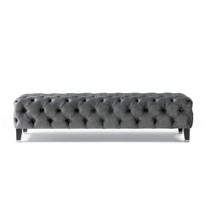 Bespoke Luxury Bedroom Benches, Tufted Ottoman with Nickel Details