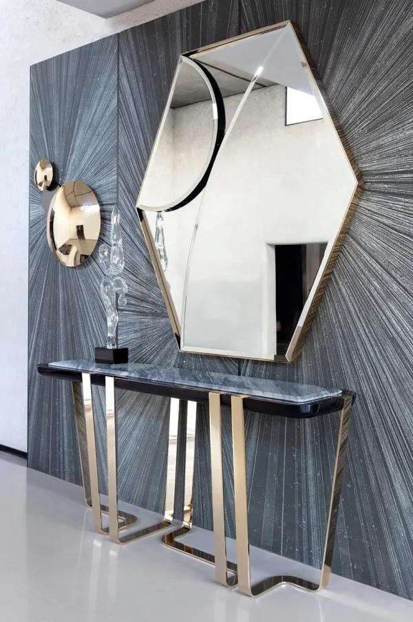 Bespoke Luxury Console Table, Sculptural Geometric Art Table