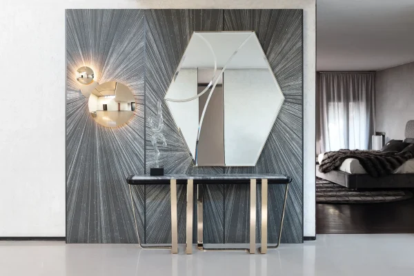 Bespoke Luxury Console Table, Sculptural Geometric Art Table
