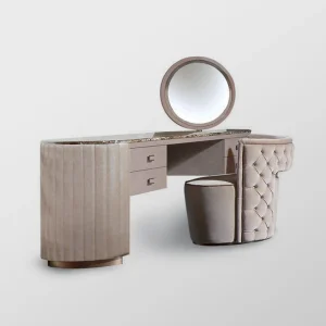 Bespoke Modern Upholstered Luxury Dressing Table with Mirror