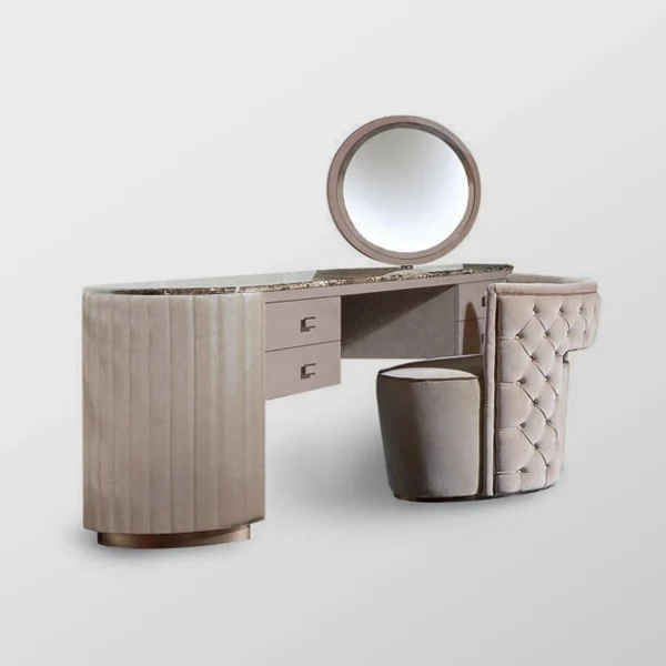 Bespoke Modern Upholstered Luxury Dressing Table with Mirror