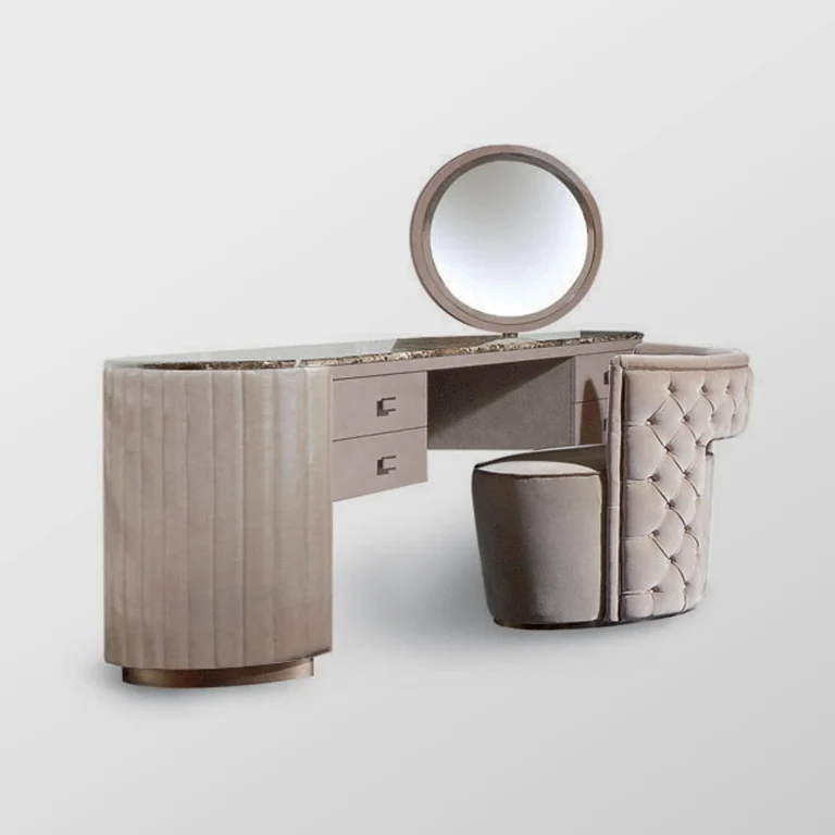 Bespoke Modern Upholstered Luxury Dressing Table with Mirror