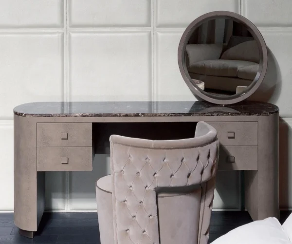 Bespoke Modern Upholstered Luxury Dressing Table with Mirror