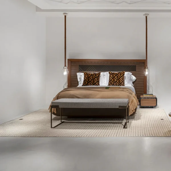 Bespoke Narrow Bedroom Bench, Modern Tufted Bouclé Cover