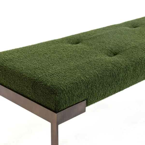 Bespoke Narrow Bedroom Bench, Modern Tufted Bouclé Cover