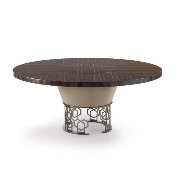 Bespoke Oval Dining Table, Openwork Column Base & Wood Top
