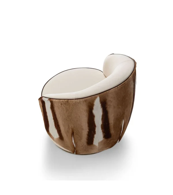 Bespoke Round Swivel Armchair, Comfy Boucle Barrel Chair