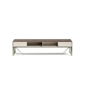 Bespoke TV Cabinets, Geometric Metal & Wood Fusion Console-2
