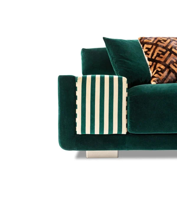 Bespoke Velvet Sofa Chair, Minimalist Monolithic Design