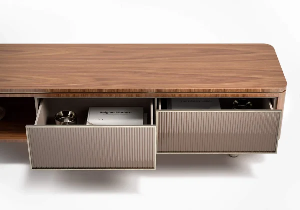 Contemporary Sideboard Buffet, Bespoke Linear Fluted Cabinet-3