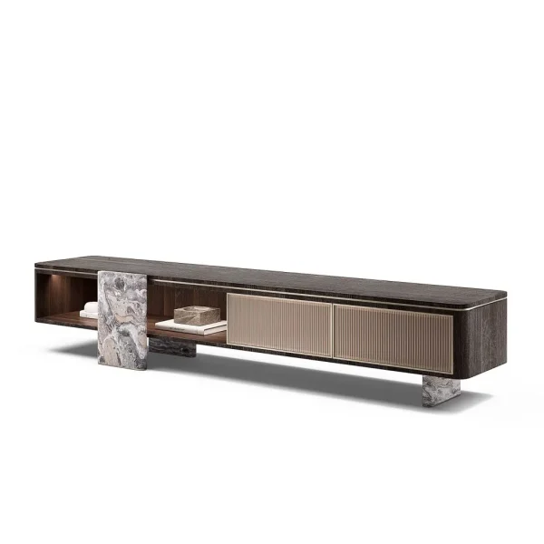 Contemporary Sideboard Buffet, Bespoke Linear Fluted Cabinet-4