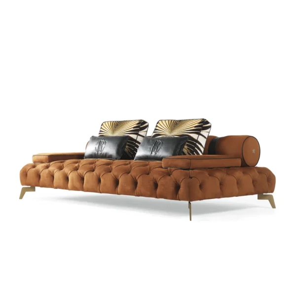 Contemporary Tufted Sofa, All-Over Plump Tufting Design-1