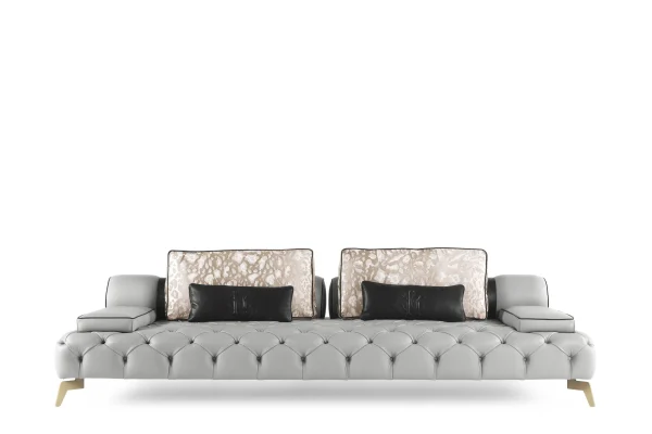 Contemporary Tufted Sofa, All-Over Plump Tufting Design-3