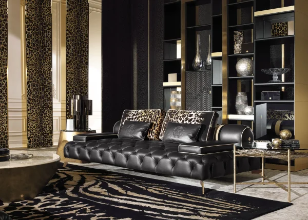 Contemporary Tufted Sofa, All-Over Plump Tufting Design-4